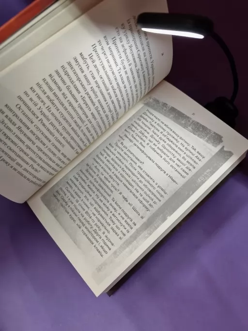 Лампа для чтения книг с зажимом (чёрная)